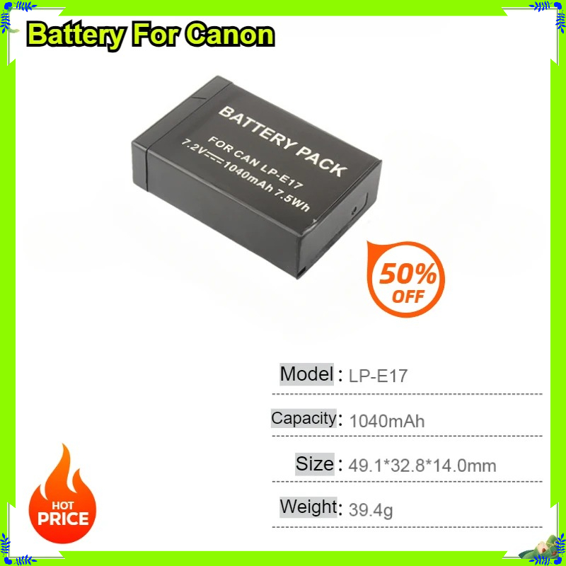 بطارية جديدة LP-E17 بسعة 1040  - مراجعة Canon Camera Eos R50 وسعره